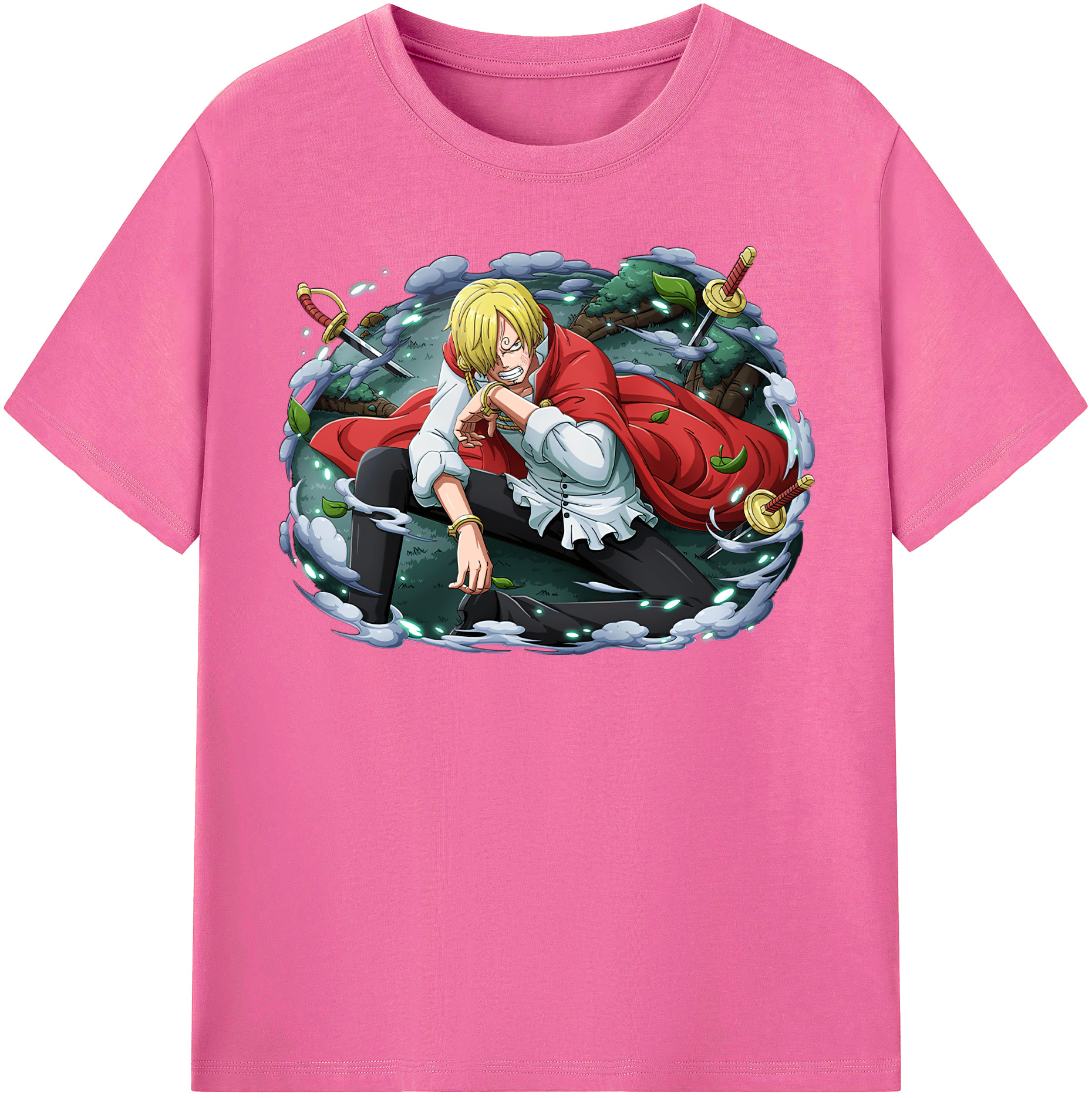 （画像用） ワンピース サンジ ONE PIECE Sanji レディースカジュアルプリントTシャツ（綿100％）